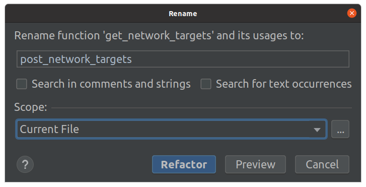 refactor rename function PyCharm image from www.aredel.com