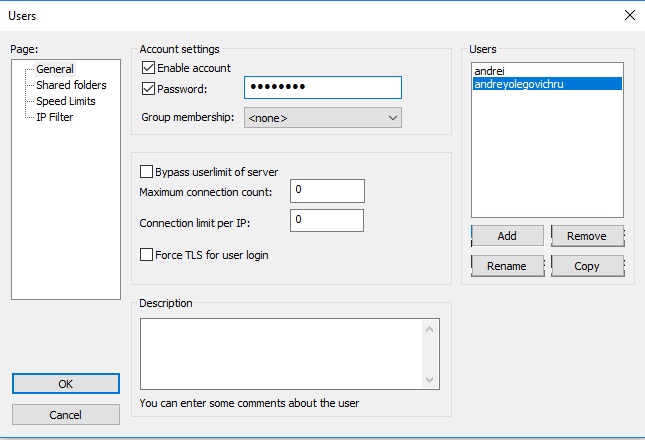Filezilla Server configuration for Gulp ftp testing image from www.aredel.com