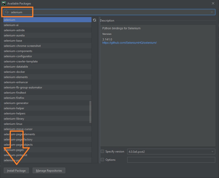 Как добавить Selenium в PyCharm image from website www.aredel.com