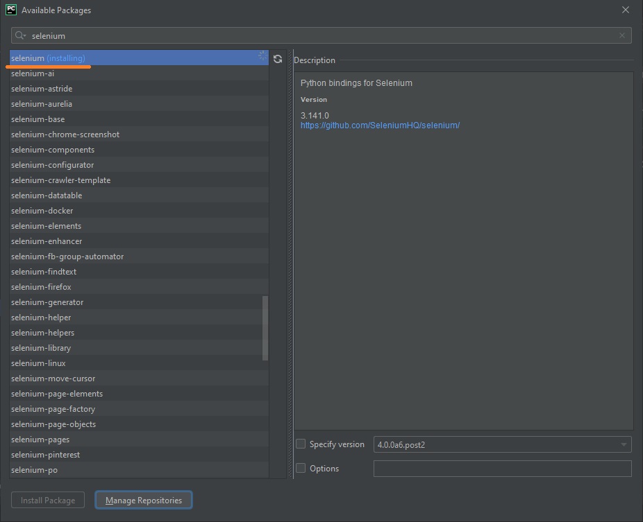 Как добавить Selenium в PyCharm image from website www.aredel.com