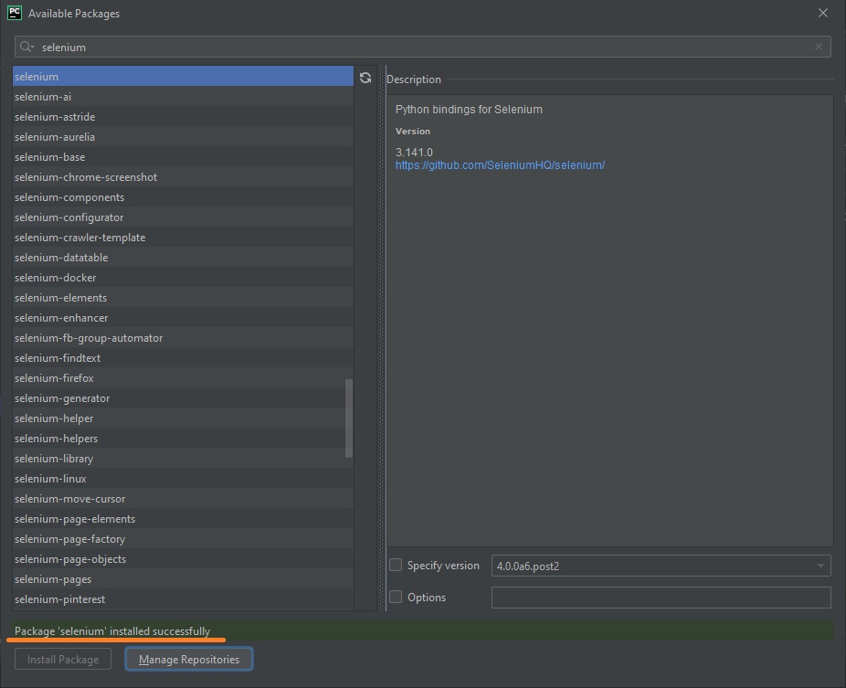 Как добавить Selenium в PyCharm image from website www.aredel.com