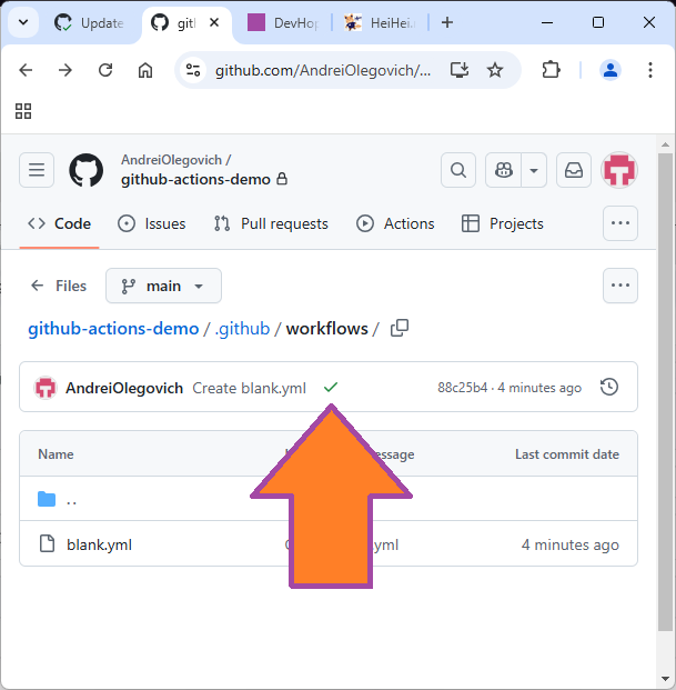 Создание simple workflow github actions изображение с сайта www.devhops.site изображение с сайта www.testsetup.ru