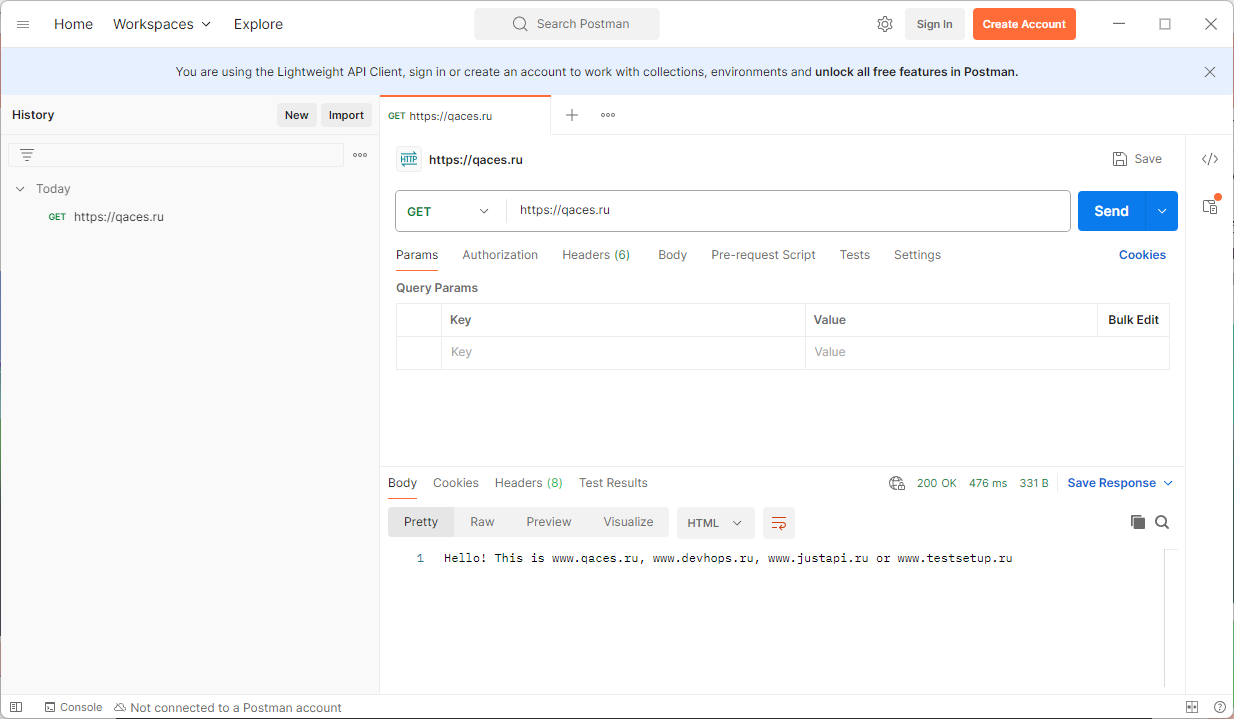 Postman GET изображение с сайта www.testsetup.ru