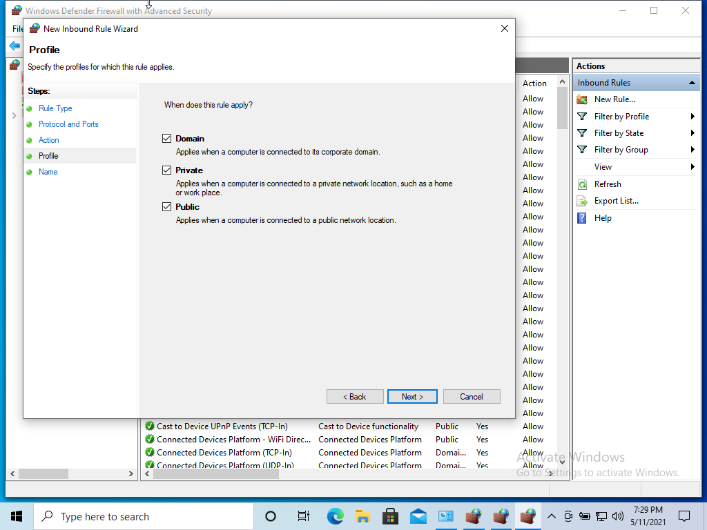 Отрыть порт в windows firewall изображение с сайта www.aredel.com
